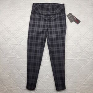 ZAC & RACHEL black plaid pull on shaping pants size S nwt‎